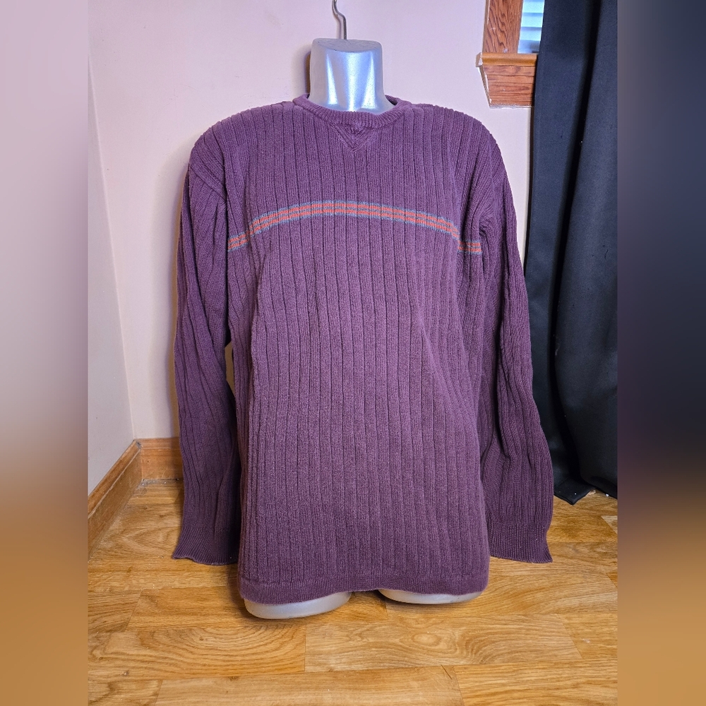 Burgandy Mens Cable Knit Sweatee By Arrow Heavy Weight